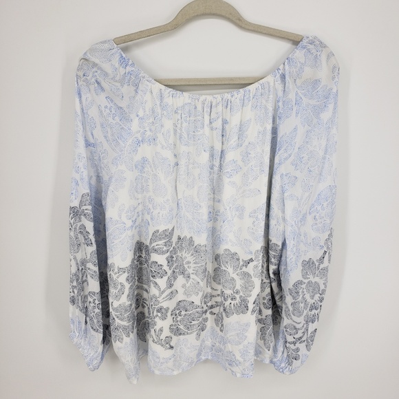 Loft Floral Ombre Blouse Sz L - Picture 8 of 8